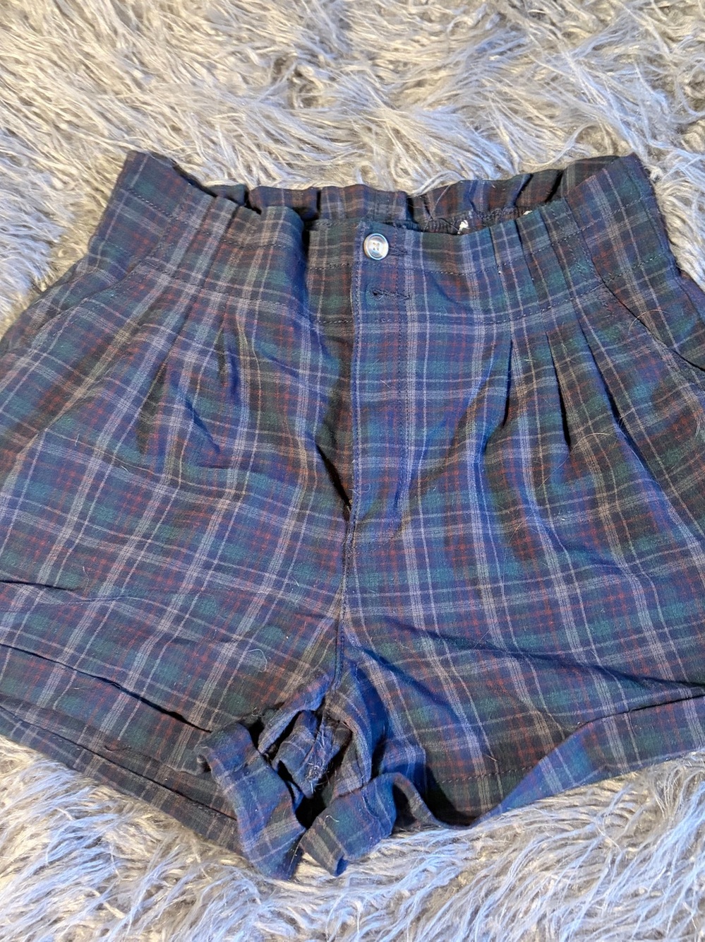 American Eagle Outfitters Plaid High-Waist Shorts size 12